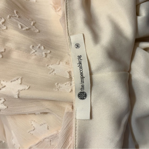 The Impeccable Pig Cream Sheer Star Blouse Medium - Picture 7 of 8